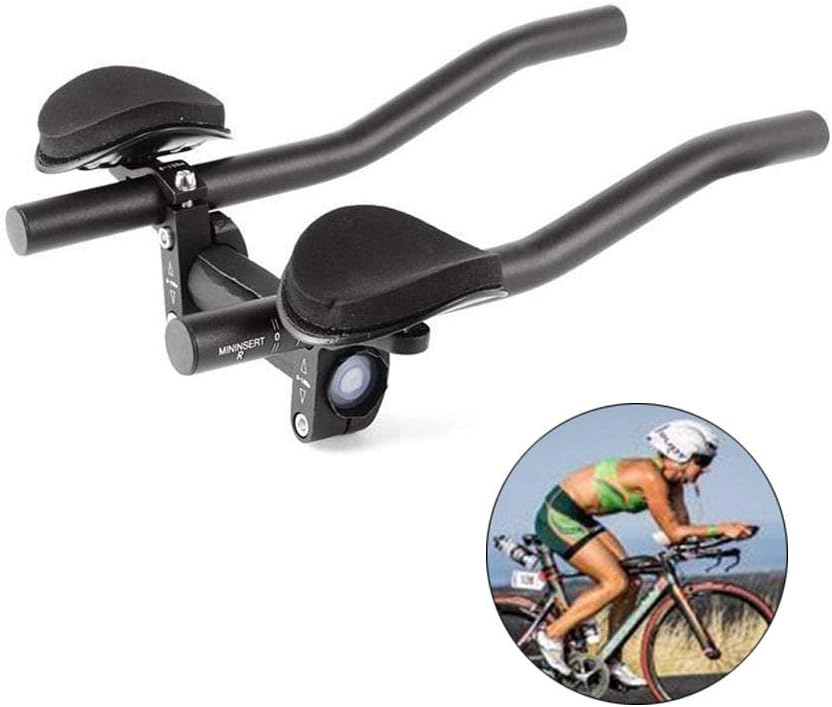 Bicycle Rest Handlebar Bike Aluminium Alloy Arm Rest Handlebar Triathlon Aero Bicycle Tri Bars Relaxlation Handlebars for Road Bike and Mountain Bike