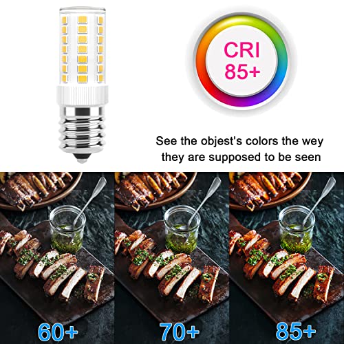 Image of E17 LED Bulbs Dimmable 5W Microwave Over Stove Bulb, 40W Incandescent Equivalent, Natural White 4000K, Fit for Whirlpool Maytag GE Kenmore LG Microwaves, Replaces 8206232A 1890433 AP4512653, 2 Pack