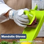 Dowellife Gants résistants coupés Niveau de qualité alimentaire 5 Protection, sécurité Gants de cuisine pour la découpe d'huîtres, le traitement des filets de poisson, le slivage de la Mandolin, la coupe de viande et le carving du bois, 1 Paire (moyenne)