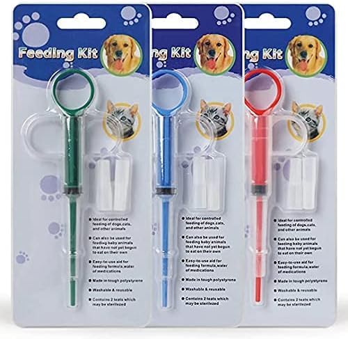 Lonimia Pack of 3 Tablet Feeder, Medicine Feeder, Pet Pusher Syringe Pill Dispenser, Suitable for Cats and Small Dogs