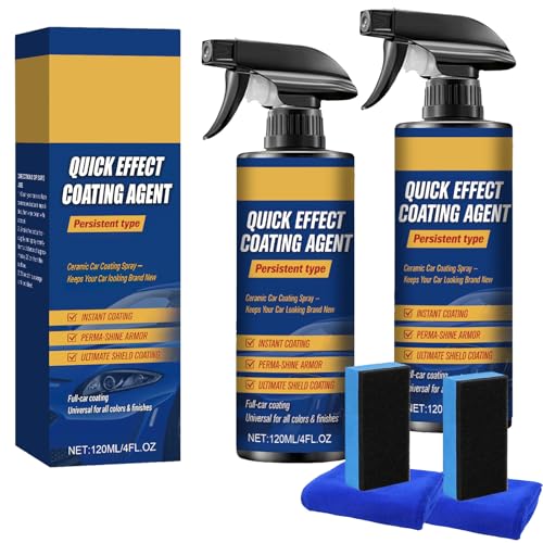 2pcs Quick Effect Coating Agent Car Coating Spray Hoch Schutz Schnelles Auto-Beschichtungsspray das Reparatur Schutz und Aufhellung Vereint Persistent Type Kratzerentferner für Auto