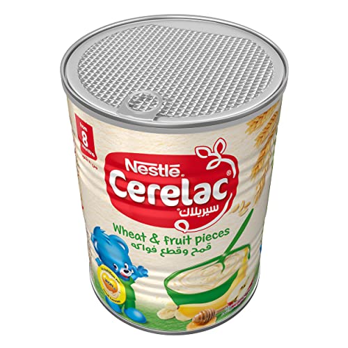 طعام حبوب القمح والفواكه للأطفال من عمر 8 اشهر من سيريلاك من نستله - علبة 400 جم