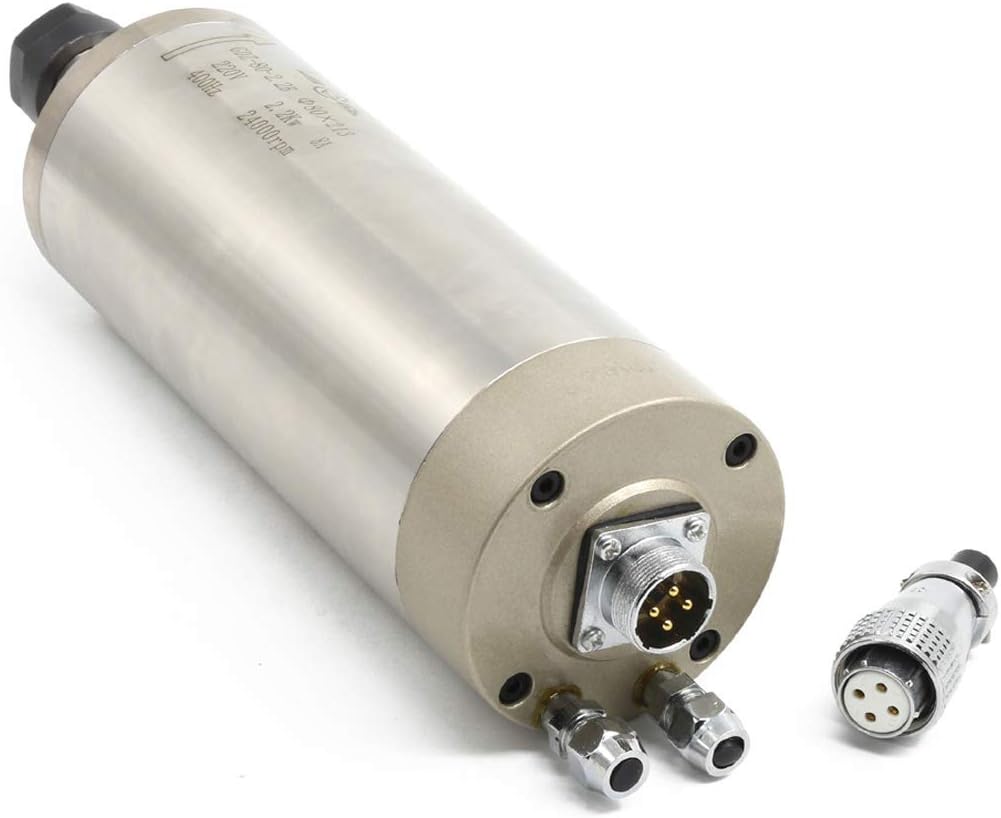 RATTMMOTOR2.2Kw Spindle Motor Water Cooling 220V 24000rpm 400Hz ER20 4 bearings Water-cooled Spindle Motor for CNC Engraving/Milling Machine DIY