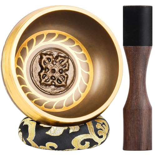 Tibetan Singing Bowls – Hand-Hammered in Nepal, Authentic Meditation Sound Bowls for Yoga, Chakra Healing, Mindfulness & Spiritual Self-Care Gifts for Women