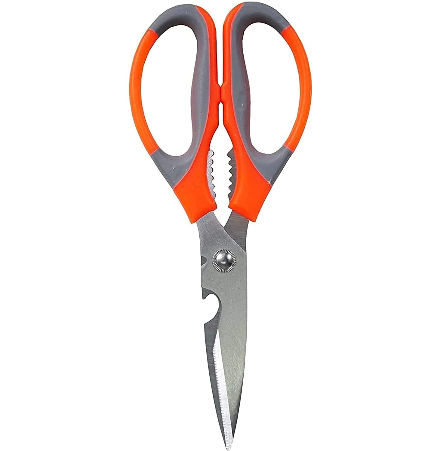 Siwesh® Stainless Steel Kitchen Scissors, Shears Tool Using For Chicken Poultry Fish, Meat, Vegetables, Herbs, Scissors Steel All-Purpose Scissor (8.5 Inch, Orange-Silver)