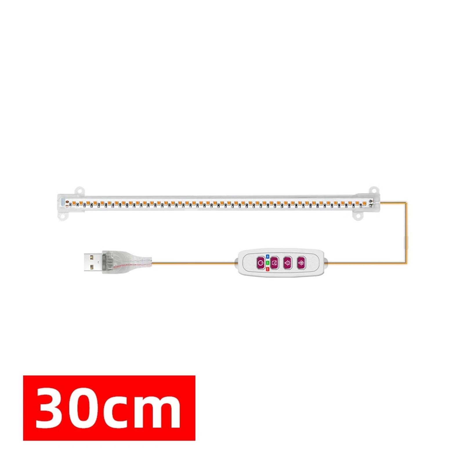 Luce per Piante, 1/2/3/4 LED Coltiva Le Strisce di Luce for Interni, Piante USB Phyto Lampada a Spettro Completo Dimmerabile Timer Piantine Vegs Fiore for Coltivazione(30CM(One Tows One))