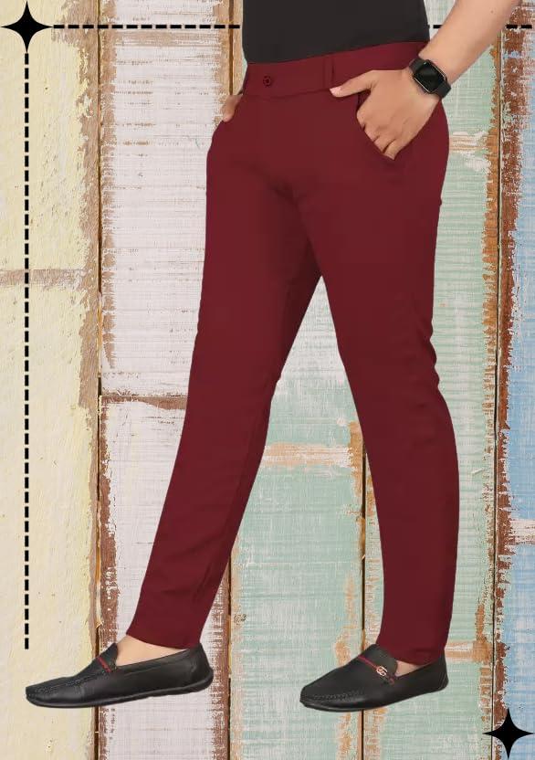 Image of Men's Slim Fit Casual Chinos Pants Stretch Cotton Trousers with Flat Front, Comfortable Everyday TS K043 Parent