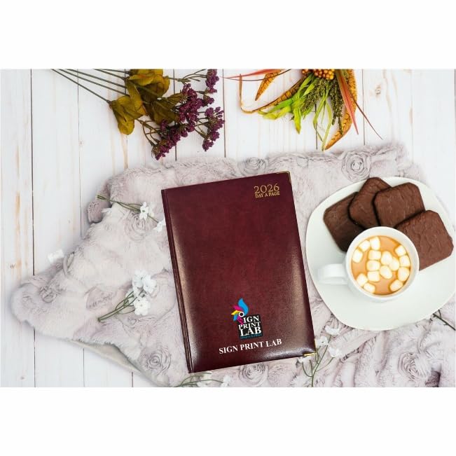 Personalised 2026 Diary A4 or A5, Day-a-Page or Week-to-View Appointment Planner, Padded Leather-Style Cover - Image 2