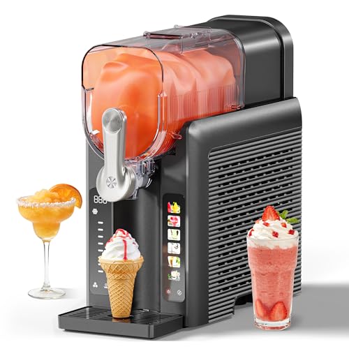Slushie Machine for Home, No Ice Needed Frozen Drink Maker with Auto-Clean, LED Display, Perfect for Margaritas, Frapp&eacute;s, Milkshakes and More, Family Gatherings & Home Bar, Graphite, 1 Pack+6 Modes