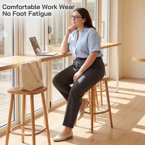 Image of Women Flats Non Slip Work Shoes Slip-On Pointed Toe Ballet Knit Softable Casual Business Flats Comfortable Dressy for Women