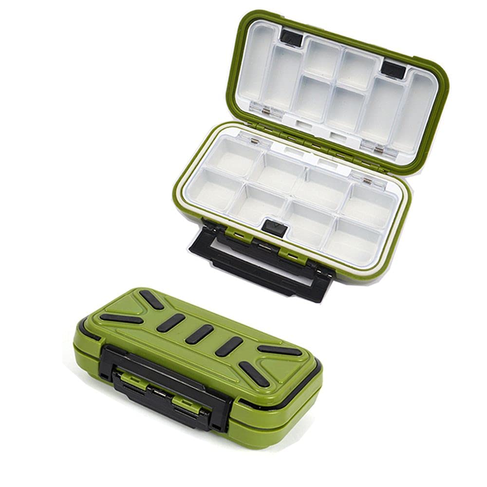 Double-Sided Opening and Closing Fishing Tackle Box, Large Capacity Fishing Lure Box Accessories(M,green)