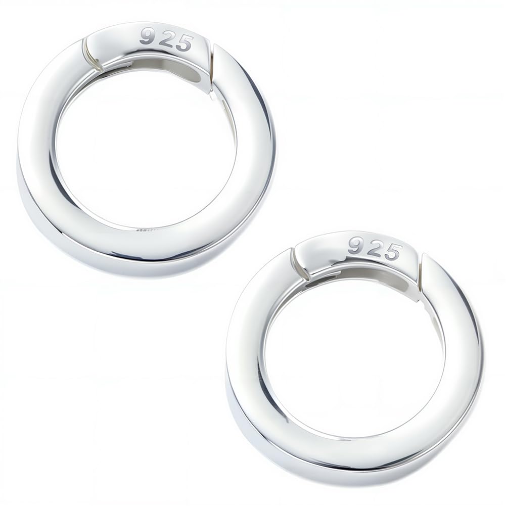 SUNNYCLUE 1 scatola di 2 anelli a molla in argento Sterling 925 per cancelli, clip per bracciali, collane, chiusure a moschettone, chiusure a scatto, per la creazione di gioielli, accessori fai da te