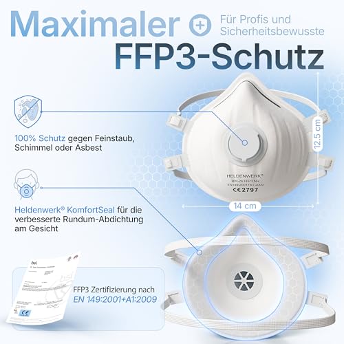 Masque anti-poussière FFP3 avec sangle réglable et valve d'expiration - 2