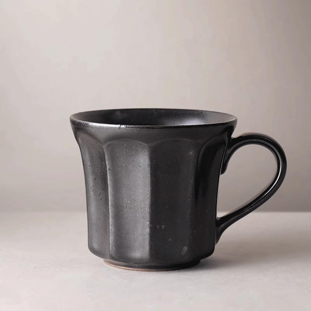 ENGENDER Tazas Cafe Taza De Café Gres Hecha A Mano, Retro A, Personalizada con Patrón Vertical For Uso Doméstico Mug Cups(A)