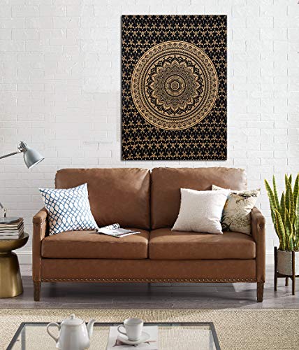 Marubhumi Tapestry Wall Hanging Mandala Tapestry Art Nature Home Decorations for Living Room Bedroom Dorm Decor (Black & Gold, Poster (76 x 101 Cms / 30 x 40 Inches)) Marubhumi Tapestry Wall Hanging Mandala Tapestry Art Nature Home Decorations for Living Room Bedroom Dorm Decor (Black & Gold, Poster (76 x 101 Cms / 30 x 40 Inches))