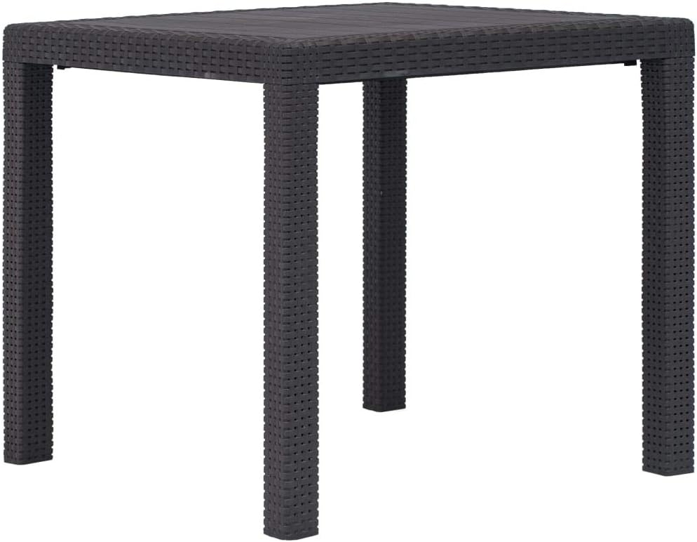 [We Ship ​Quickly] Garden Table, Bistro Square Table, for Patio Backyard Garden Balcony, Brown 86.6"x35.4"x28.3" Plastic Rattan Look
