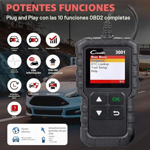 Diagnóstico de vehículos con LAUNCH Creader 3001 OBD2 para control de sensor O2 2