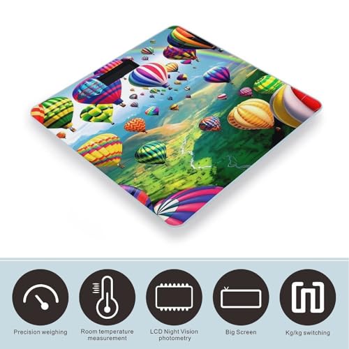 Báscula digital de baño con vidrio templado y pantalla LCD miniatura 3