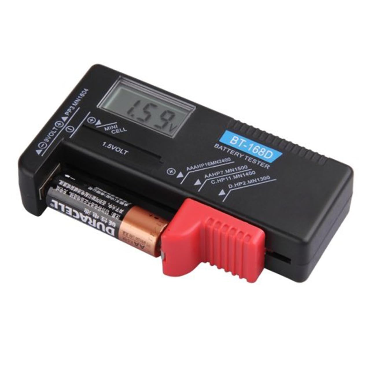 Tofficu Bt-168d Digital Battery Checker 9v 1.5v Aa/AAA Cell Tester Universal LCD Volt Meter for Home Car