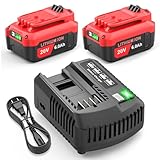 TREE.NB 2 Packs 20V 6.0Ah Replacement for Craftsman 20V Battery and Charger Set Compatible with CMCE520B CMCS300B CMCK210C2 CMCV002B CMCS600B CMCF900B CMCL020B CMCN616C1 CMCBL0100B