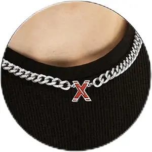Football Necklaces for Boys Stainless Steel Initial Necklace with Letter A-Z 6.5mm Cuban Chain Gifts for Him Boys Men Teens 16+2 Inches