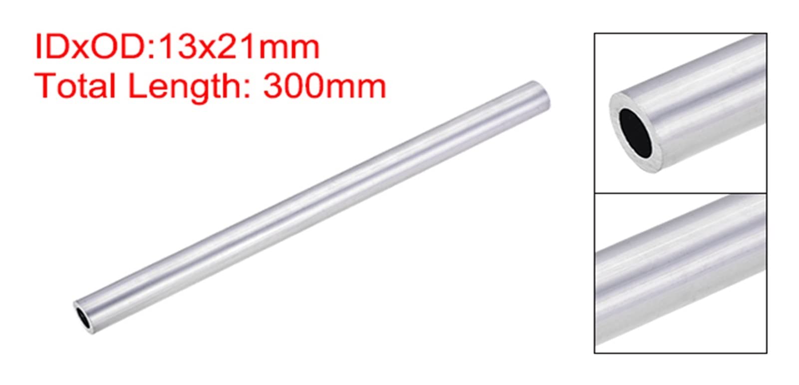 Ghxiag 1pcs 6063 Tube Rond En Aluminium 21mm-30mm OD 300mm Longueur Tube De Tuyau Droite Sans Soudure Fit For DIY Admission D'air, Cadres (Specification : 23mm X 18mm X 300mm
