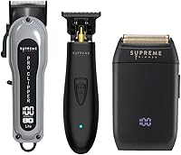 Vista 9 de Supreme Trimmer Paquete de barbero 3 en 1 Cortadora Pro Lite, recortador en forma de T y afeitadora de láminas Crunch Kit de cortadora de barba