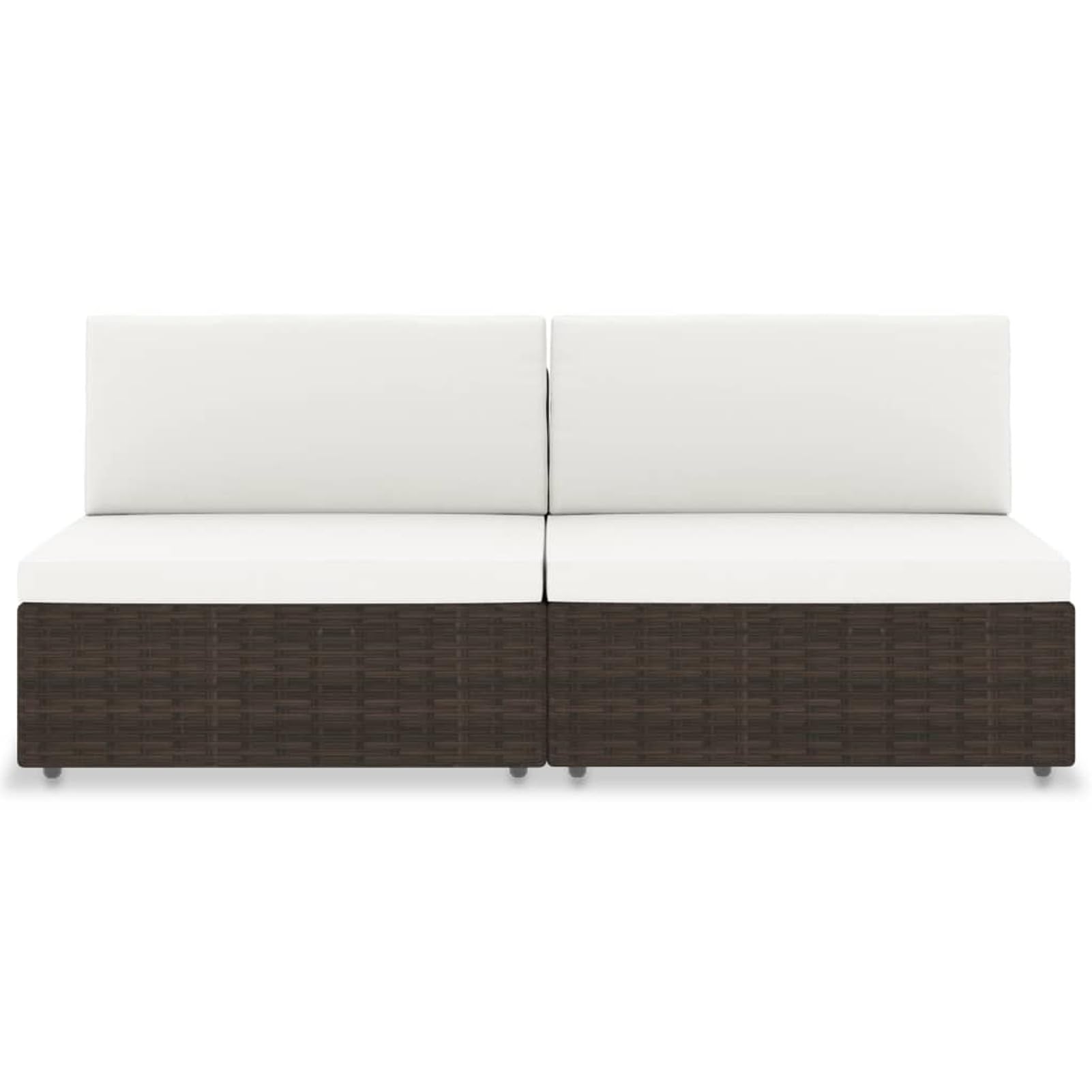 Gecheer Set Divani Modulari da Giardino per Esterno 2 Posti in Polyrattan Marrone,Divano 2 Posti da Giardino Esterno,Salotto da Giardino,da Esterno,Divano Modulare,Divano in Polyrattan