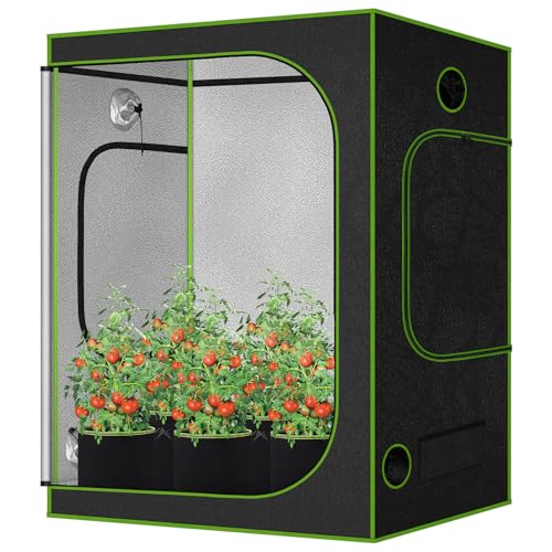 QCR Grow Zelt für Pflanzen Oxford 600D Growbox Zuchtzelt Gewächshaus Box Garten Anzucht Gemüse Kräuter Grow Schrank Indoor 100x100x200cm Blumen klein Tomaten Einfacher Setu, 100x100x200cm