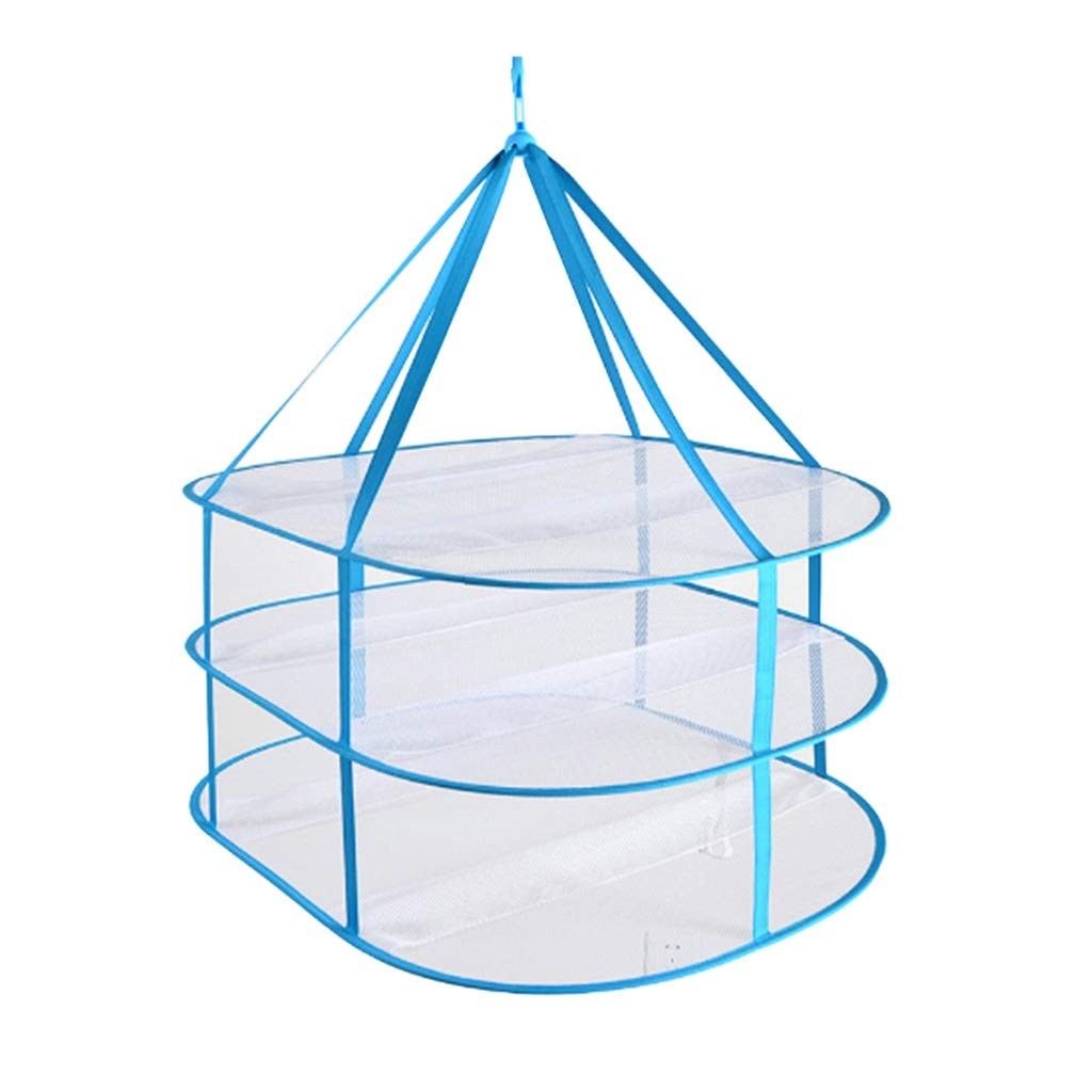 MOBYGKFY 3 Layers Folding Drying Racks & Mesh Sweater Underwear Bra Hanging Basket Laundry Storage & Organization(D)