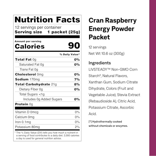 Image of UCAN Energy Powder, Cran-Raz, Keto, Sugar-Free Pre & Post Workout for Men & Women, Non-GMO, Vegan, Gluten-Free, Great for Runners, Gym-Goers and High Performance Athletes (12 Servings, 25g)