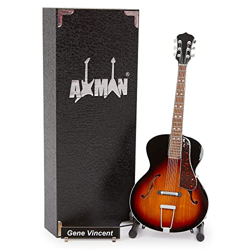 Gene Vincent Réplique de guitare miniature – Cadeaux musicaux – Fait à la main – Échelle 1/4 – Comprend une boîte de… - Les Beatles, Paul McCartney, John Lennon, RIngo Starr, George Harrison Gene Vincent Réplique de guitare miniature – Cadeaux musicaux – Fait à la main – Échelle 1/4 – Comprend une boîte de…