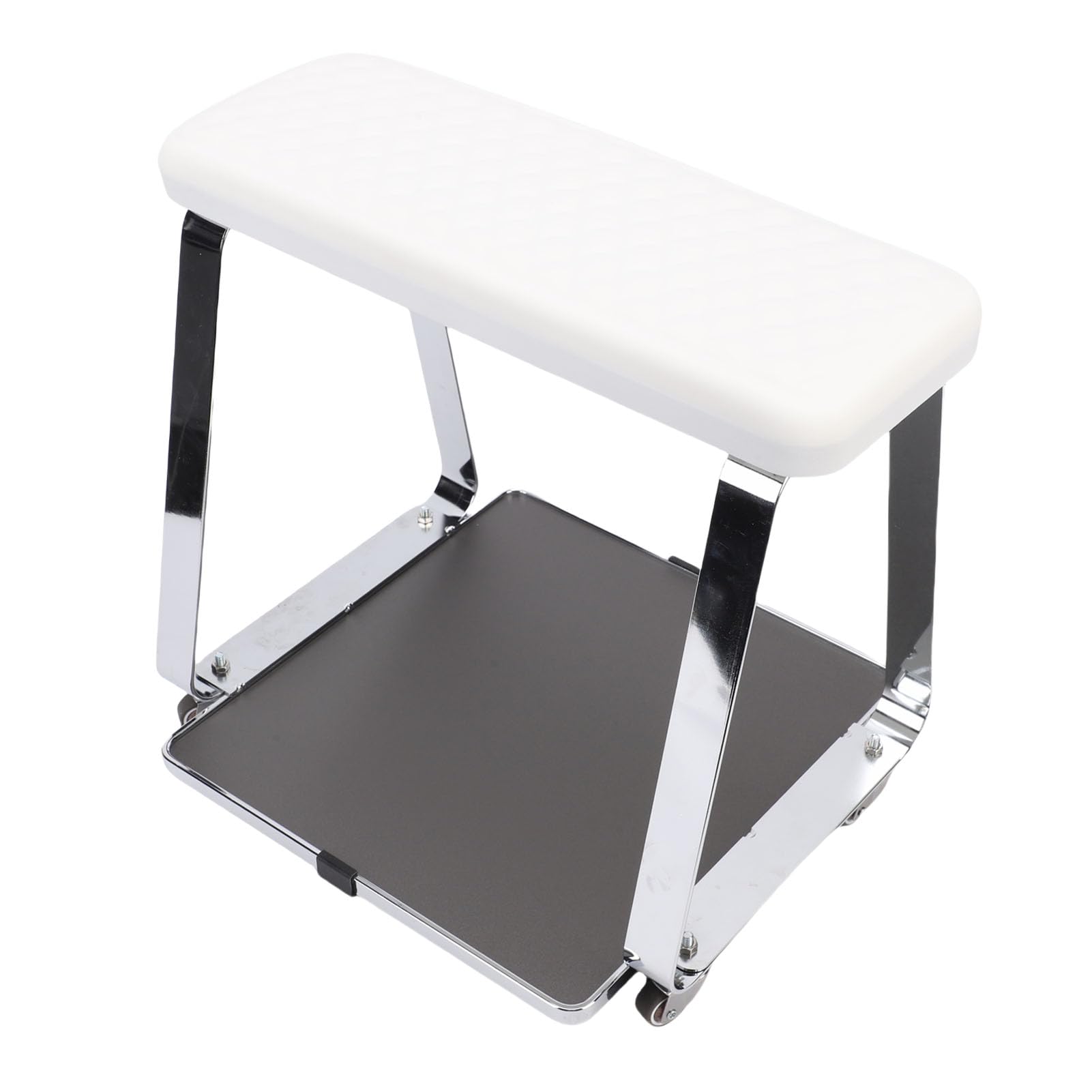 Generic Fußbadewagen, Beweglicher Pediküre-Wagen mit Memory-Schaum-Kissen für Schönheitssalon, Zuhause, Badezimmer, Edelstahl