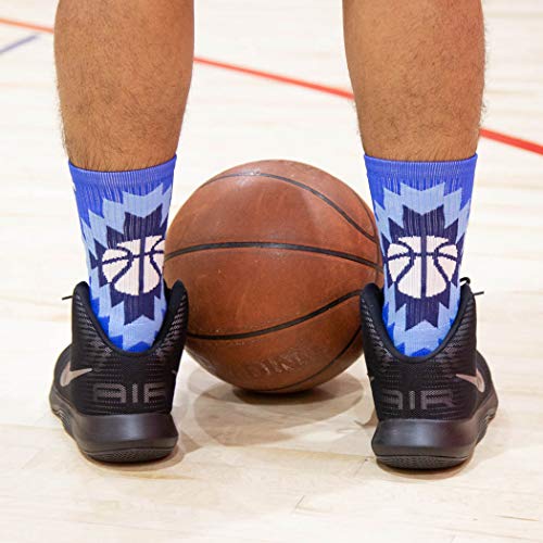 Image of ChalkTalkSPORTS Basketball Socks - Cushioned Mid-Calf Crew - Youth & Adult | Moisture-Wicking Performance Blend, Athletic Basketball Gear, Stay-Up Technology, Arch Support, Breathable, Boys and Men