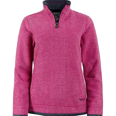 Weird Fish Beyonce Eco 1/4 Zip Grid Fleece Raspberry Size 12 Cover