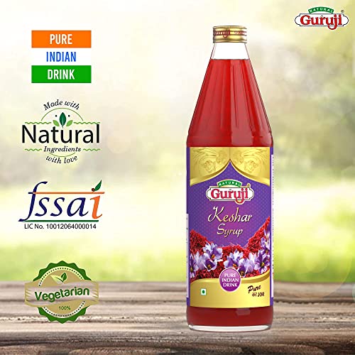 Image of Jai Guruji Keshar Dry Fruit Syrup Sharbat, Instant Refreshing Drink For Summer (Mix with milk Only) - 750ml