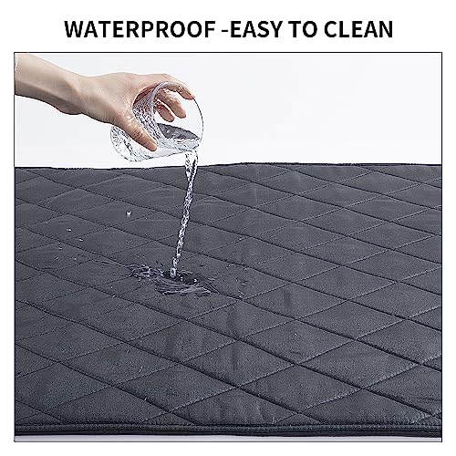 MABOZOO Robustes, kaufestes Hundebett, robuste, unzerstörbare Matte für Aggressive Kauer, waschbares XL-Haustierbett, wasserdicht, für Zwinger, Schwarz, 71,1 x 104,1 cm