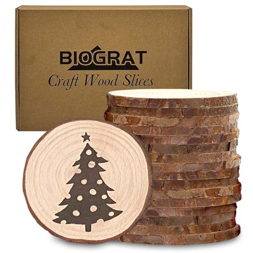 BIOGRAT Holzscheiben 7 cm klein, 16 Stücke (7-8 cm Durchmesser 0,5 cm...