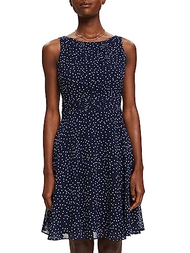 ESPRIT Recycelt: Chiffon-Kleid mit Geraffter Taille