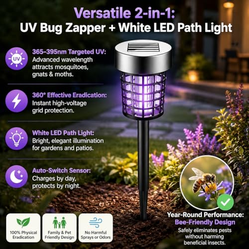 Image of 2026 Bug Zapper Solar Mosquito Zapper Outdoor 4PCS