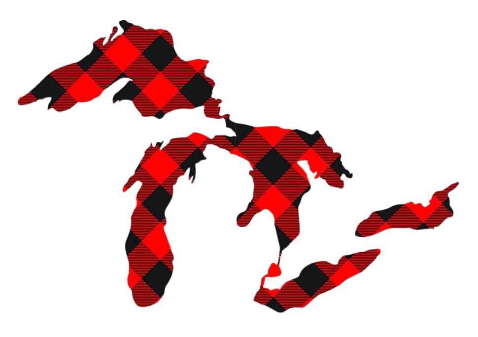 Image of Great Lakes Sticker Michigan Car Decal Premium Heavy-Duty Waterproof Vinyl for Bumpers, Windows, Laptops, Water Bottles or Coolers (Buffalo Check Red Plaid, 4.75 inch Wide)