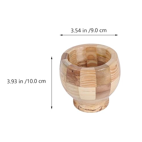 Miniatura 13 de Maja de madera, mini cuenco de molienda de madera y maja Set de picadora de ajo, triturador de especias, herramienta de cocina