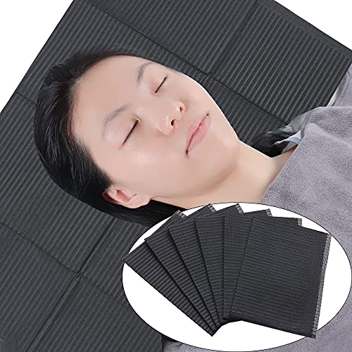 myaokue-up-125-Pieces-Disposable-Dental-Bibs-Sheets-Cloths3-Ply-Dental-Patient-Bib-Tattoo-Piercing-Table-Covers-Clean-Pad-Waterproof-Napkins-Dental-Napkin-size-13-x-18-Black