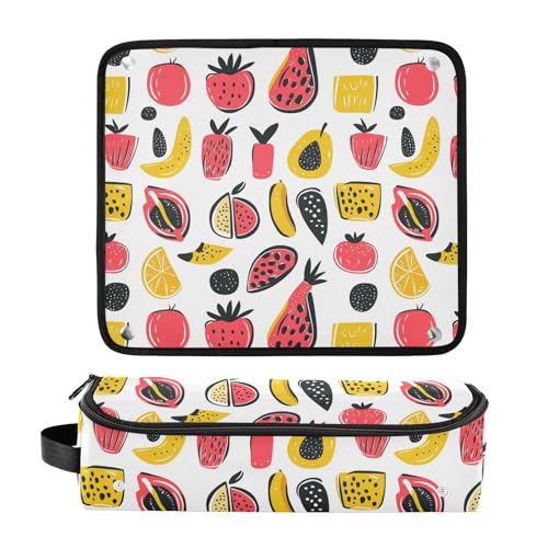 Bolsa de viaje con diseño moderno de mármol para herramientas de cabello, resistente al calor, para planchas, rizadores y accesorios de cuidado capilar, organizador portátil miniatura 3
