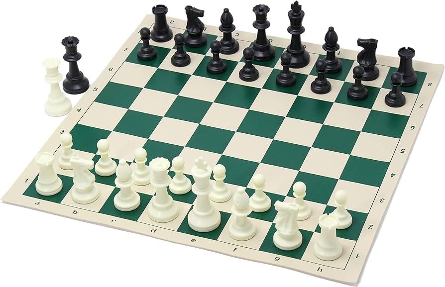Tima Weight Tournament Natural Chess Set with Vinayl Rollup Board Black (Green) (B0D5HLF9GL) Amazon Price History, Amazon Price Tracker