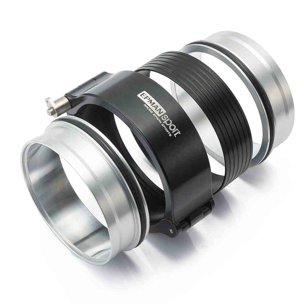 EPMAN Quick Release Clamps HD Clamp System Assembly for 2" 2.5" 3" 3.5" 4" OD Throttle Body Intercooler Pipe Turbo Intake Charge Piping Exhaust V-band Clamp (Black, 76mm (3"))