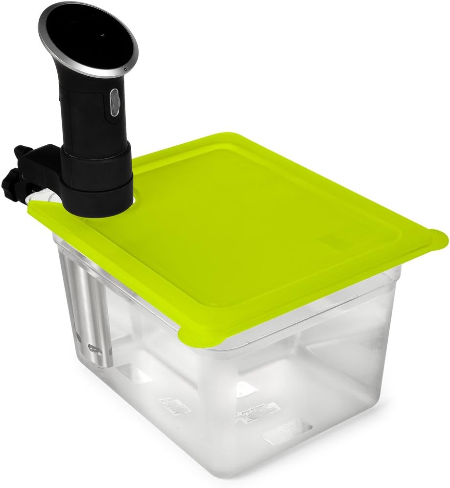 EVERIE Sous Vide Container 12 Quart with Collapsible Silicone Lid Compatible with for Anova 800 & 900w & AN500-US00 1000w, Does Not Fit Nano(EVC-AV-GJ)