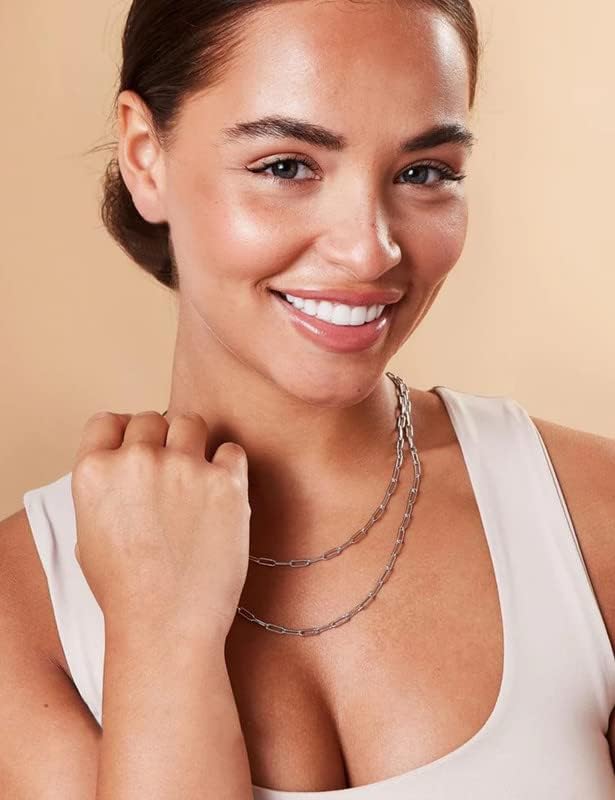 925 Sterling Silver Clasp Paperclip Chain 2/3/4/5mm Necklace for Women Men Silver Link Chain Necklace for Women 16/18/20/22/24/26/30 Inches - Image 3