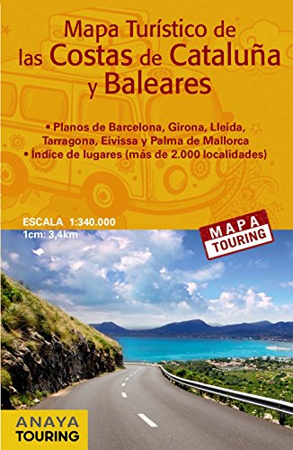 Portada de Mapa turístico de las Costas de Cataluña y Baleares , escala 1:340.000