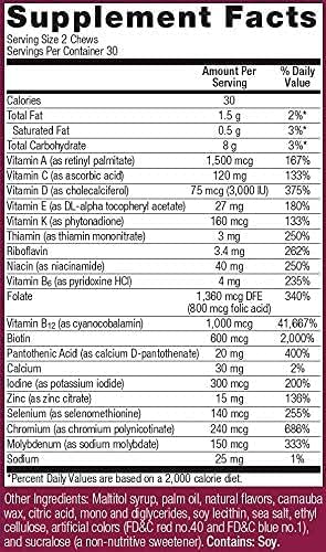 Miniatura 2 de Bariatric Advantage - Multivitamínico masticable múltiple para pacientes bariátricos, bypass gástrico, manga bariátrica, 60 unidades, sin gluten